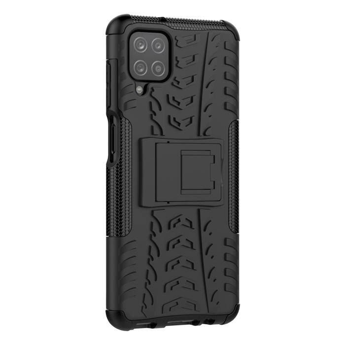 Bild 5, Samsung Galaxy A12 - Ultimata Stöttåliga Skalet med Stöd - Svart