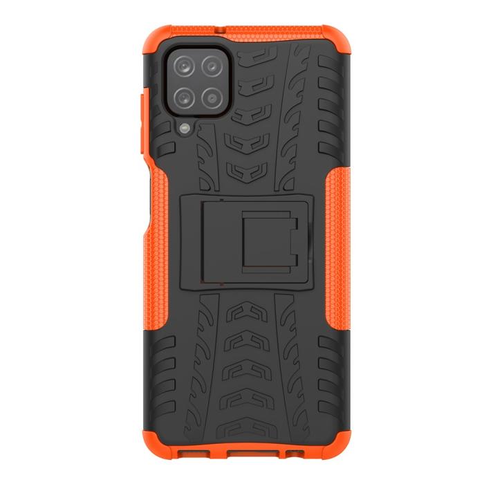 Bild 3, Samsung Galaxy A12 - Ultimata Stöttåliga Skalet med Stöd - Orange