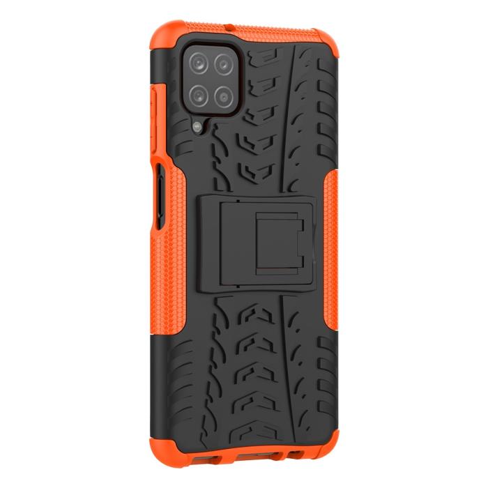 Bild 5, Samsung Galaxy A12 - Ultimata Stöttåliga Skalet med Stöd - Orange