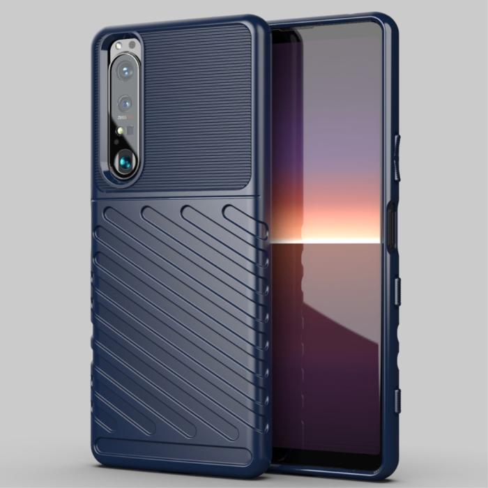 Bild 3, Sony Xperia 1 III - Twill Textur Skal - Blå