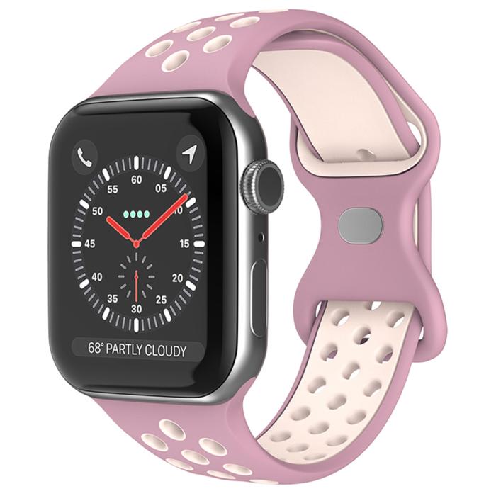 Bild 2, Sportarmband Dual-Color Apple Watch 42/44/45/49 mm (M/L) Lavender/Rosa