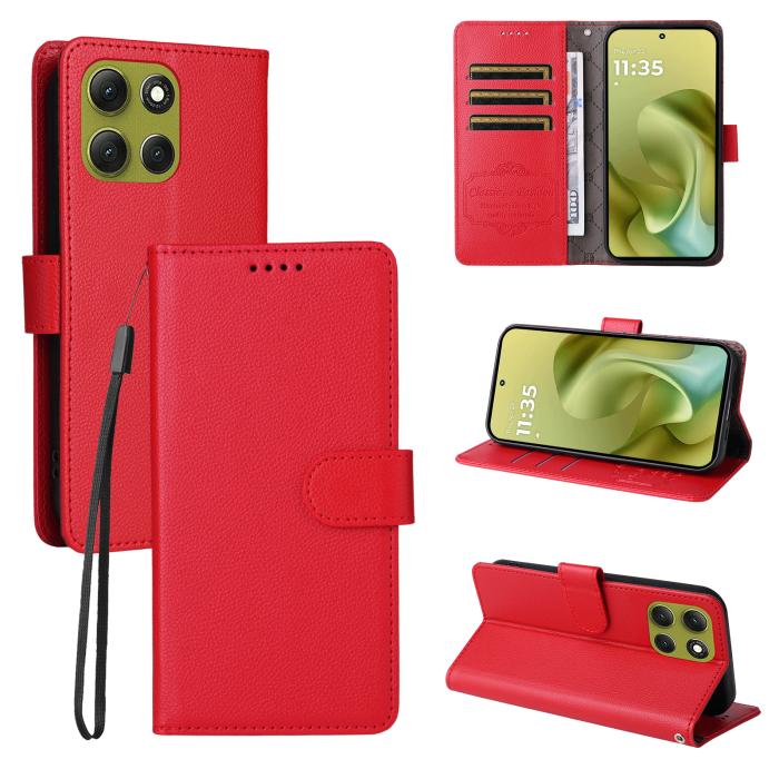 Bild 4, Motorola Moto G86 Power / G86 5G Fodral Läder Röd