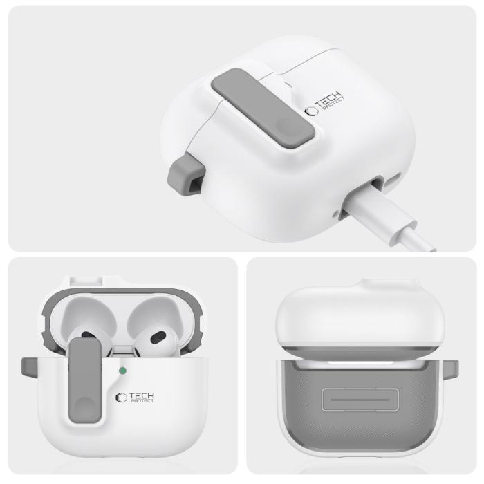 Bild 4, Tech-Protect AirPods 4 Skal Slim Hook Vit