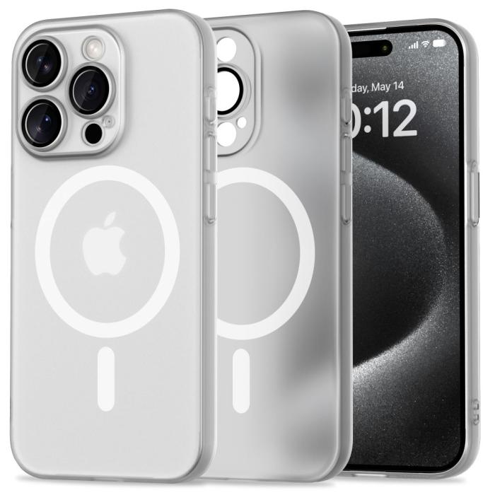 Bild 1, Tech-Protect iPhone 15 Pro Skal MagSafe MagSlim Matt Vit