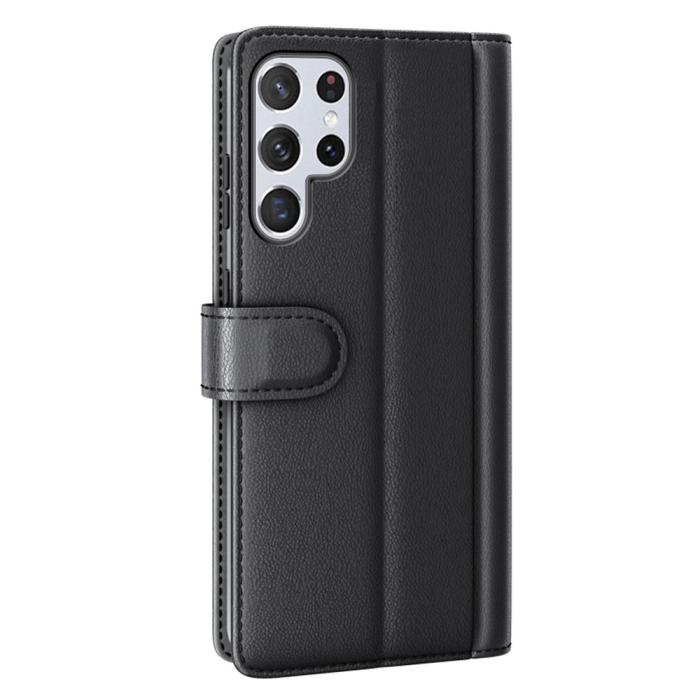 Bild 3, Samsung Galaxy S22 Ultra Fodral Premium Äkta Läder Svart