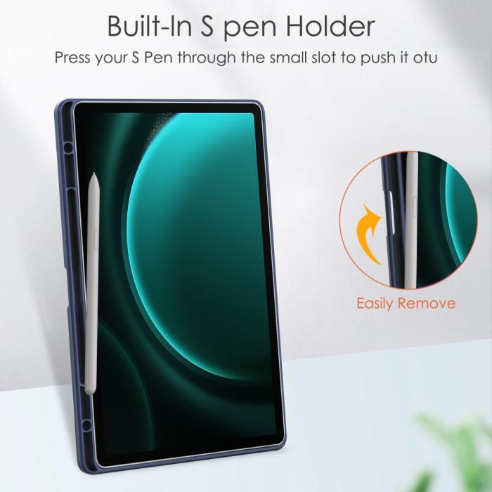 Bild 5, Galaxy Tab S9 FE Plus Fodral Hybrid Pennhållare Blå