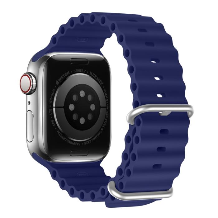 Bild 1, DUX DUCIS Apple Watch 38/40/41 mm Armband Wave Design Blå