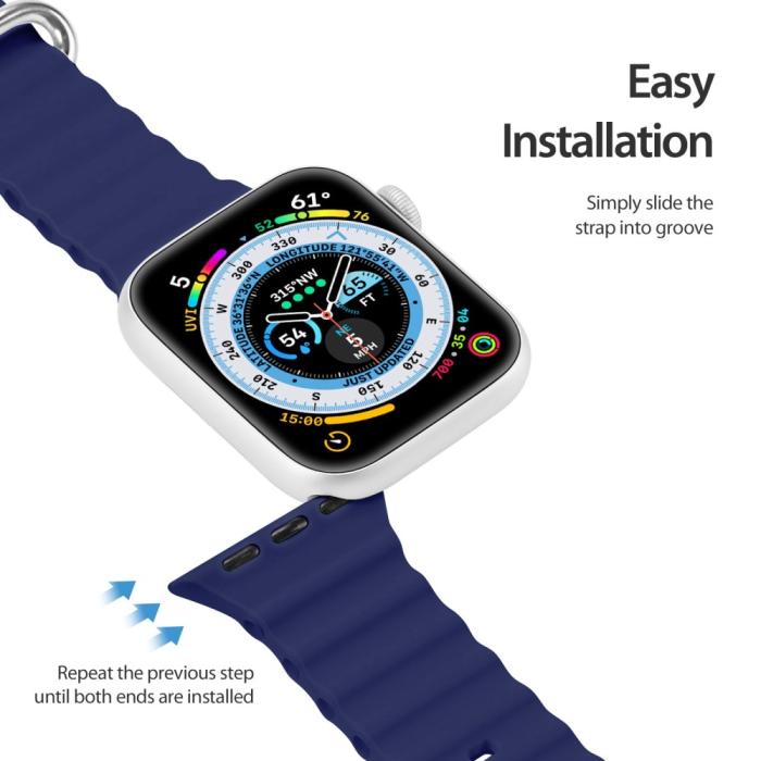 Bild 6, DUX DUCIS Apple Watch 38/40/41 mm Armband Wave Design Blå