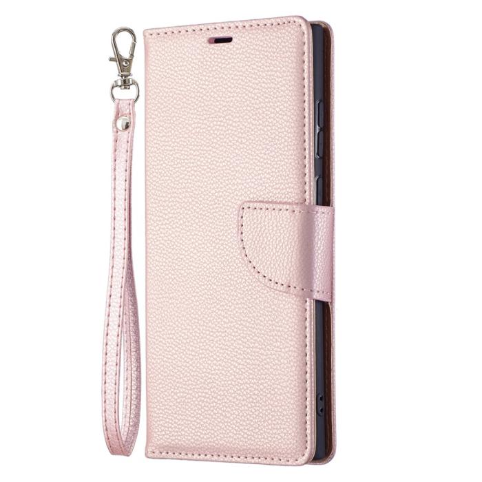 Bild 4, Samsung Galaxy S22 Ultra Fodral Litchi Textur Roséguld