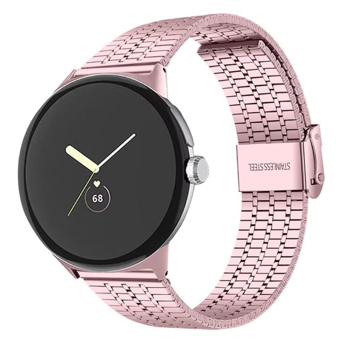 Bild 2, Google Pixel Watch / Watch 2 Metallarmband Ljus Rosa
