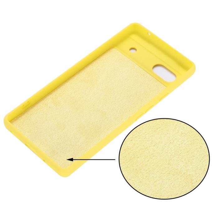 Bild 4, Google Pixel 7A Skal Liquid Silikon Med Strap Gul