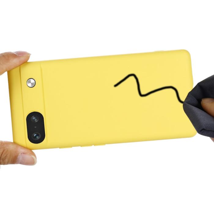 Bild 5, Google Pixel 7A Skal Liquid Silikon Med Strap Gul