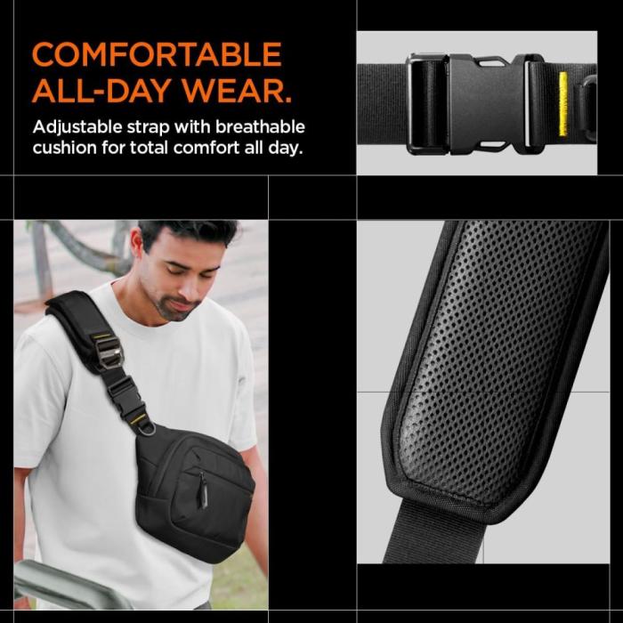 Bild 5, Spigen Crossbody Axelväska Svart