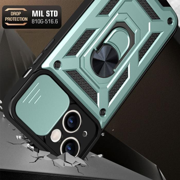 Bild 2, iPhone 14 Pro Skal CamShield Hybrid Ring Grön