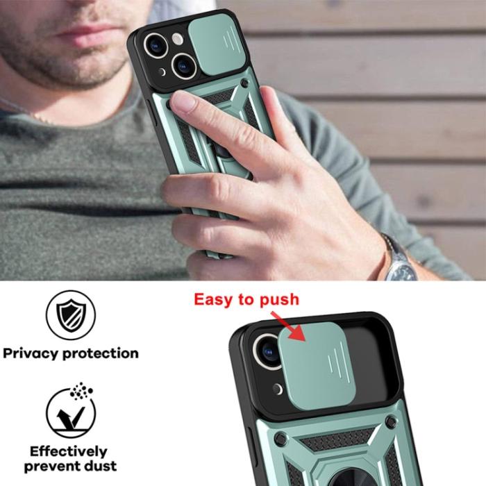 Bild 4, iPhone 14 Pro Skal CamShield Hybrid Ring Grön