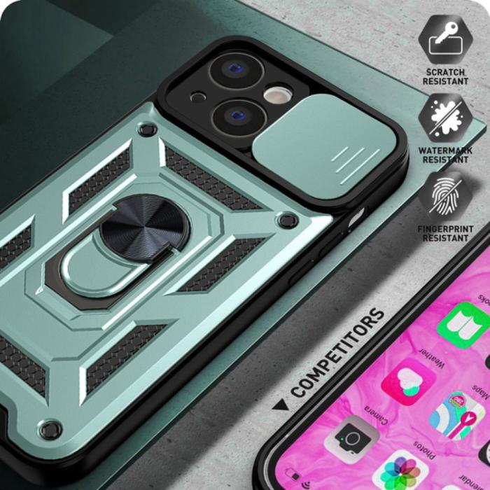 Bild 6, iPhone 14 Pro Skal CamShield Hybrid Ring Grön