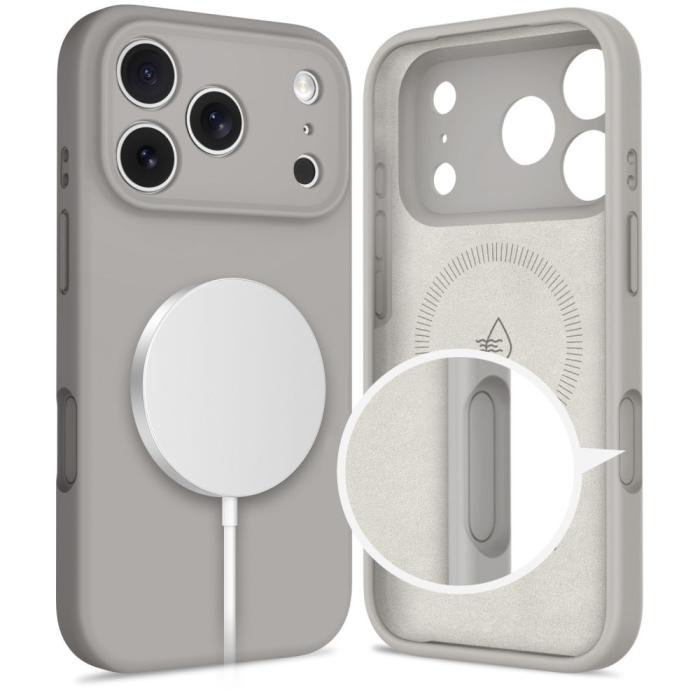 Bild 5, Tech-Protect iPhone 17 Pro Skal MagSafe Silicone Stone Grey