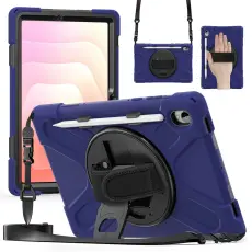 Samsung Galaxy Tab S11 Skal Shockproof Hybrid Kickstand M&ouml;rk Bl&aring;