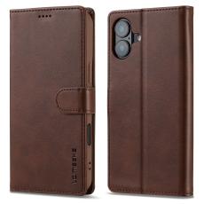 LC.IMEEKE iPhone 16 Fodral Läder Brun