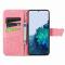 Samsung Galaxy S22 Plus Fodral Butterfly Tryckt Läder Ljus Rosa