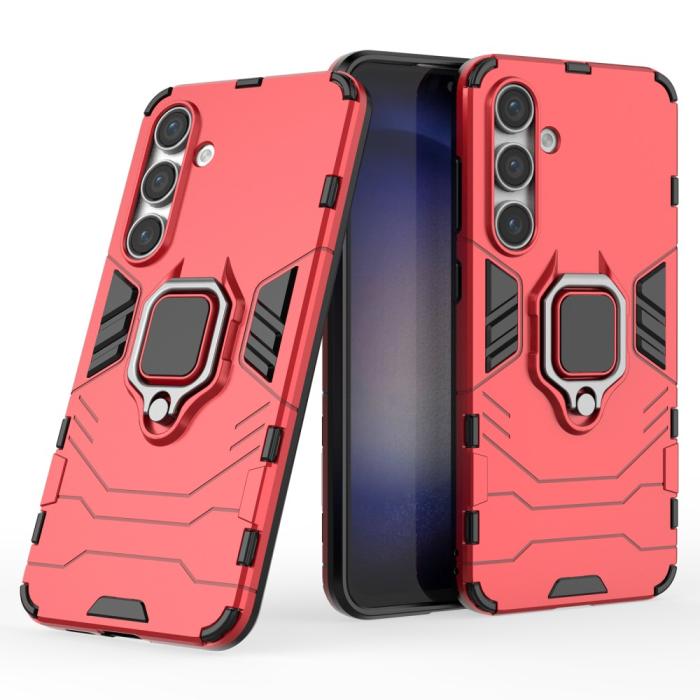 Bild 2, Samsung Galaxy S24 FE Skal Hybrid Armor Ring Röd