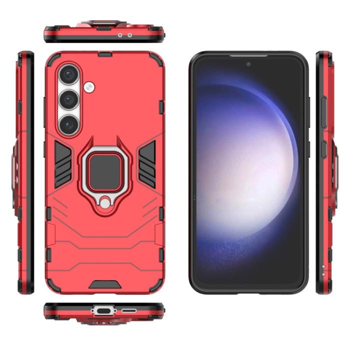 Bild 5, Samsung Galaxy S24 FE Skal Hybrid Armor Ring Röd