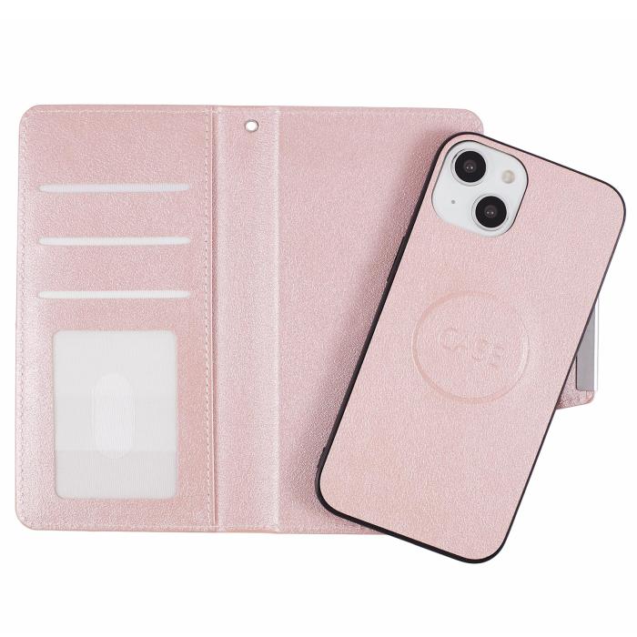 Bild 3, iPhone 13 - 2in1 Läder Magnet Fodral / Skal - Roséguld