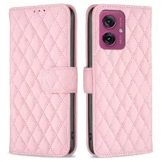 Motorola Moto G55 5G Fodral Diamond L&auml;der Rosa