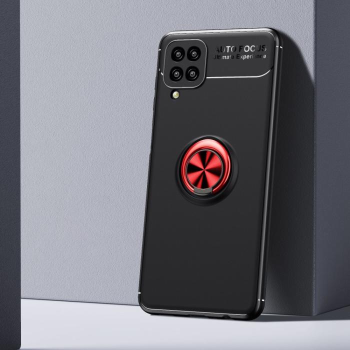 Bild 1, Samsung Galaxy A12 - Ring Skal - Svart/Röd