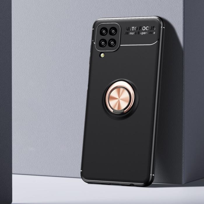 Bild 1, Samsung Galaxy A12 - Ring Skal - Svart/Roséguld