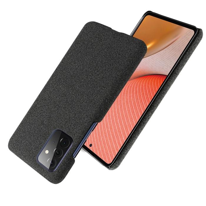 Bild 2, Samsung Galaxy A72 - KSQ Tygbelagt Skal - Svart