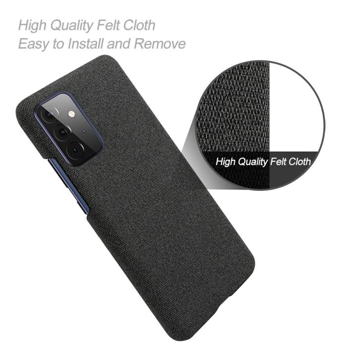 Bild 4, Samsung Galaxy A72 - KSQ Tygbelagt Skal - Svart