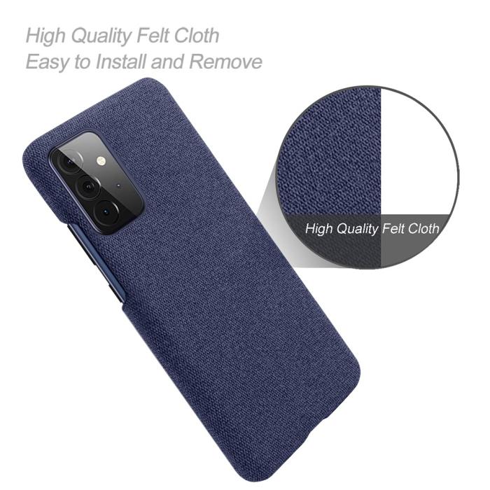 Bild 4, Samsung Galaxy A72 - KSQ Tygbelagt Skal - Blå