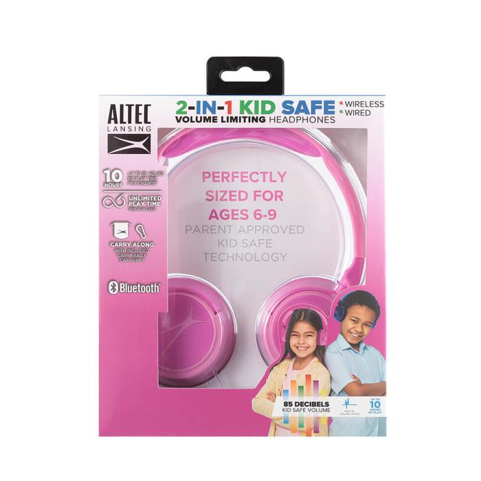 Bild 6, Altec Lansing Trådlösa Barnhörlurar 2in1 On-Ear Rosa
