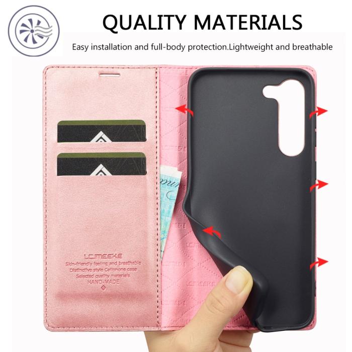 Bild 6, LC.IMEEKE Samsung Galaxy S23 Fodral Flip Läder Roséguld