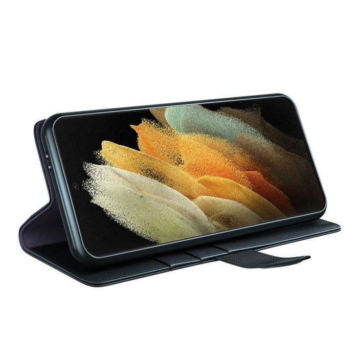 Bild 5, Samsung Galaxy S22 Ultra Fodral Premium Äkta Läder Svart