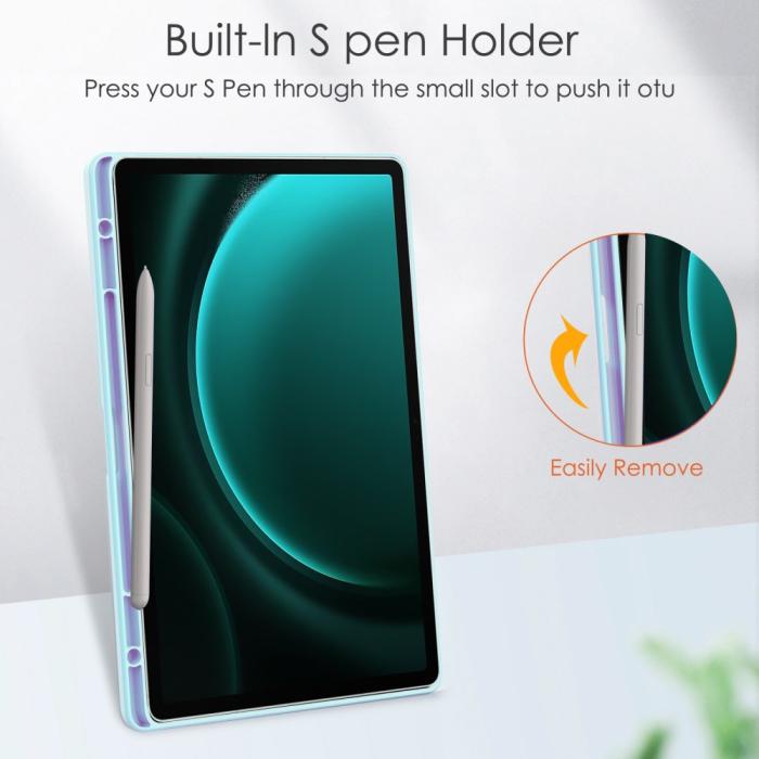 Bild 5, Galaxy Tab S9 FE Plus Fodral Hybrid Pennhållare Ljus Blå