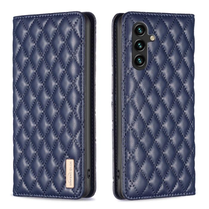 Bild 1, Samsung Galaxy A35 5G Fodral Flip Diamond Läder Blå
