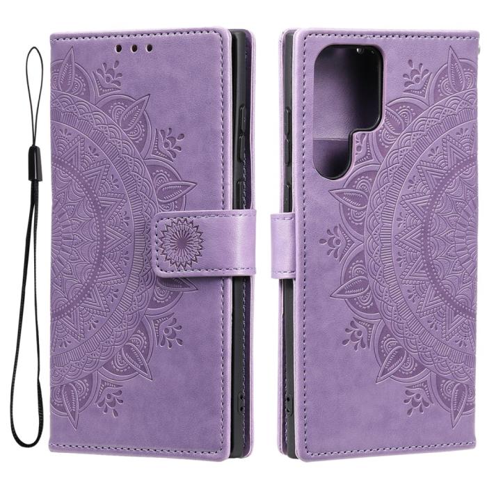 Bild 1, Samsung Galaxy S22 Ultra Fodral Mandala Läder Lila