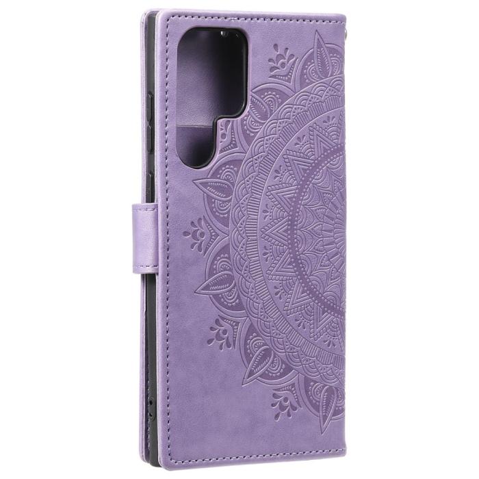 Bild 3, Samsung Galaxy S22 Ultra Fodral Mandala Läder Lila