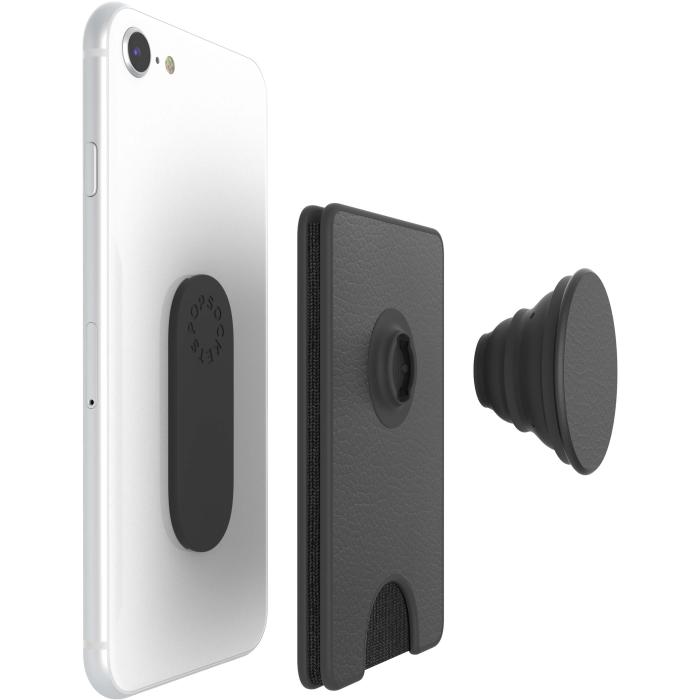 Bild 3, PopSockets PopWallet+ Avtagbar Mobil Plånbok Pebbled Vegan Leather Svart