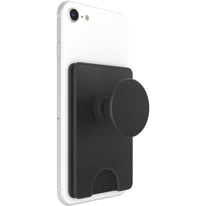 Bild 4, PopSockets PopWallet+ Avtagbar Mobil Plånbok Pebbled Vegan Leather Svart