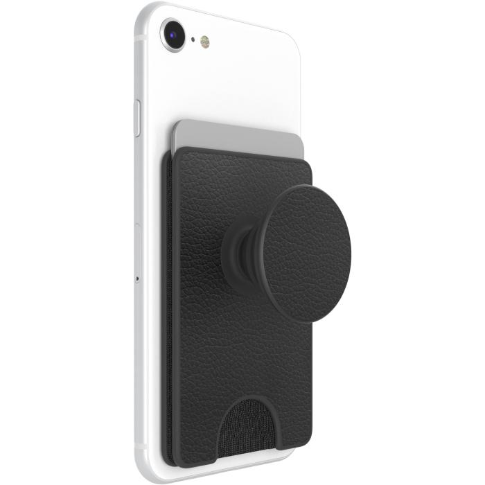 Bild 5, PopSockets PopWallet+ Avtagbar Mobil Plånbok Pebbled Vegan Leather Svart