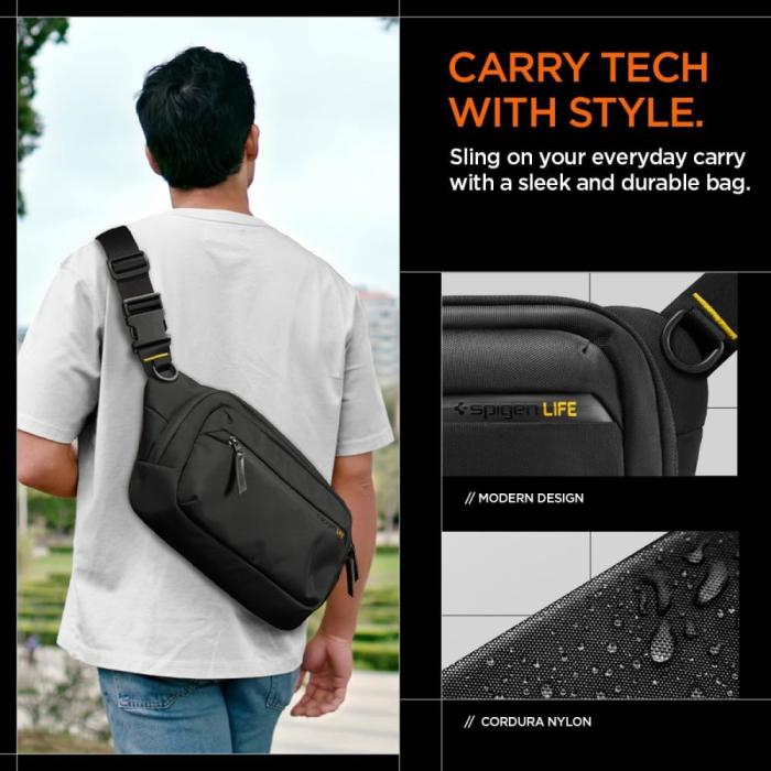 Bild 6, Spigen Crossbody Axelväska Svart