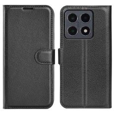 Xiaomi 15T Fodral Litchi L&auml;der Svart