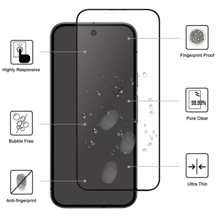 Bild 2, Google Pixel 10 Pro XL Skärmskydd Heltäckande Härdat Glas