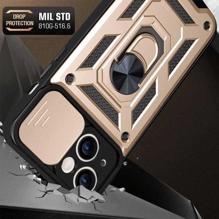 Bild 2, iPhone 14 Pro Skal CamShield Hybrid Ring Guld