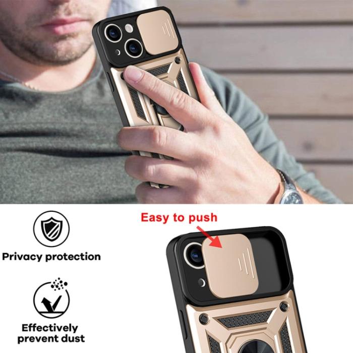 Bild 4, iPhone 14 Pro Skal CamShield Hybrid Ring Guld