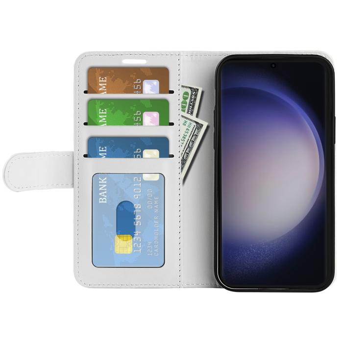 Bild 2, Samsung Galaxy S24 Ultra Fodral Crazy Horse Läder Vit