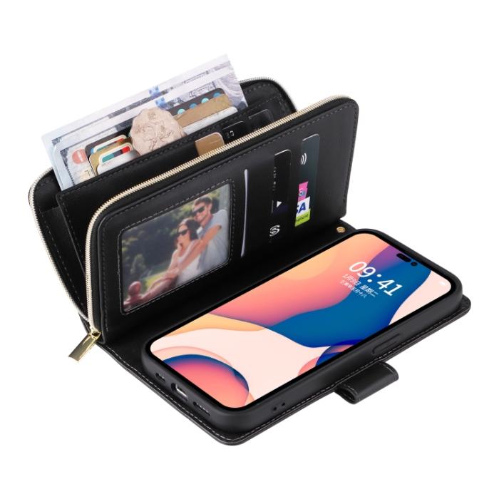 Bild 6, iPhone 14 Pro Fodral 9-Kort Multifunktionell Svart
